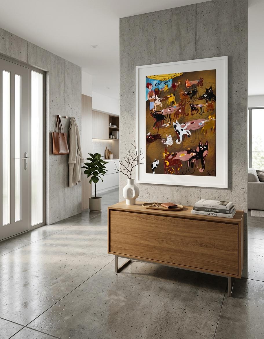 Cat Cafe Art Print
