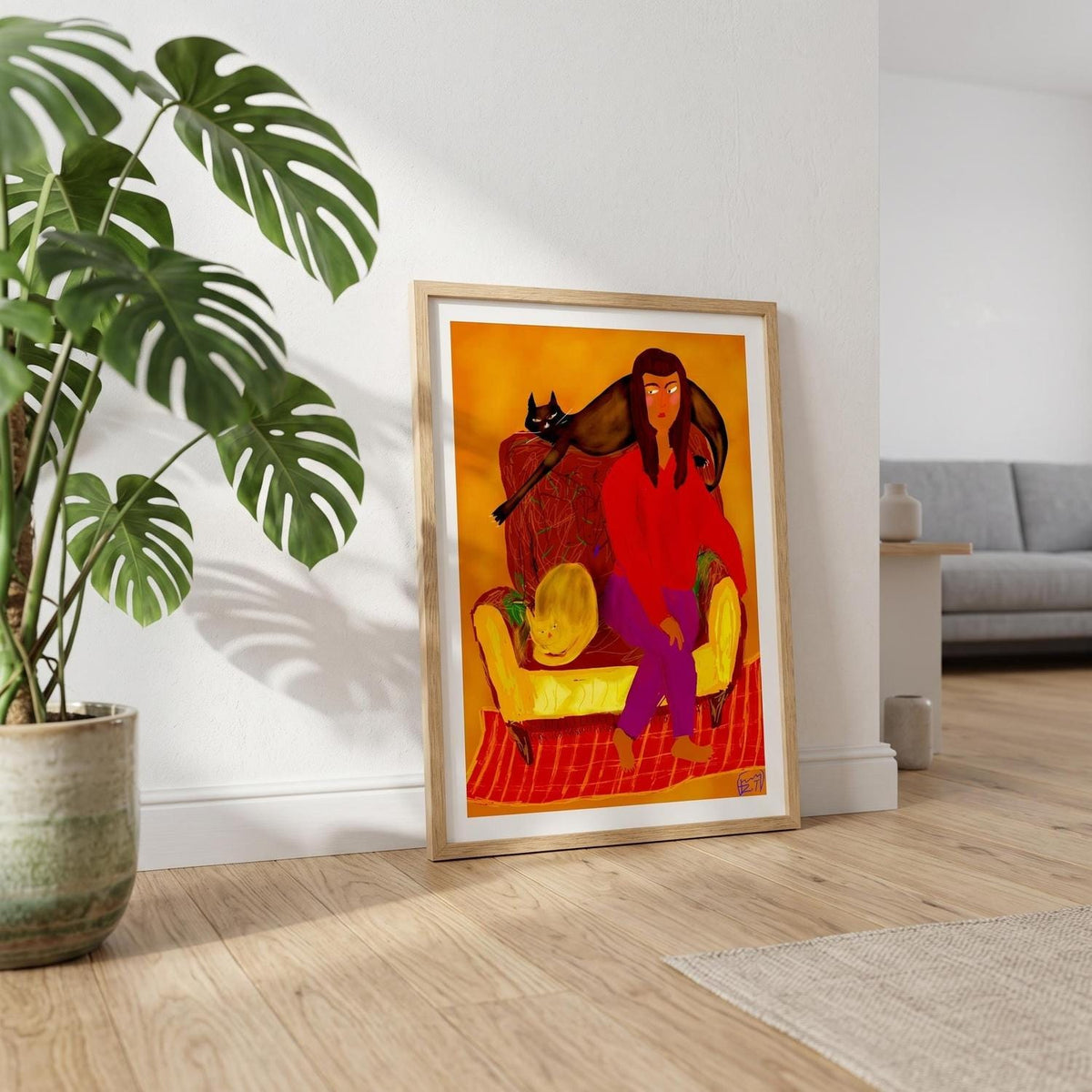 Woman with Cats