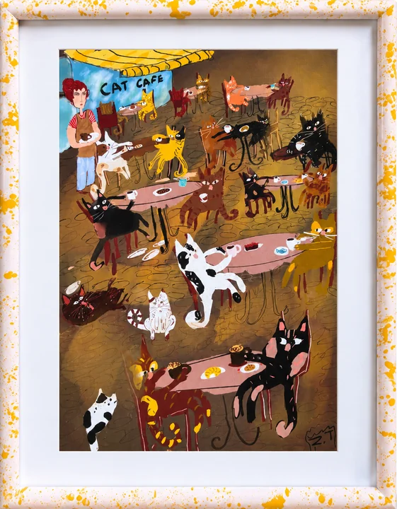 Cat Cafe Art Print